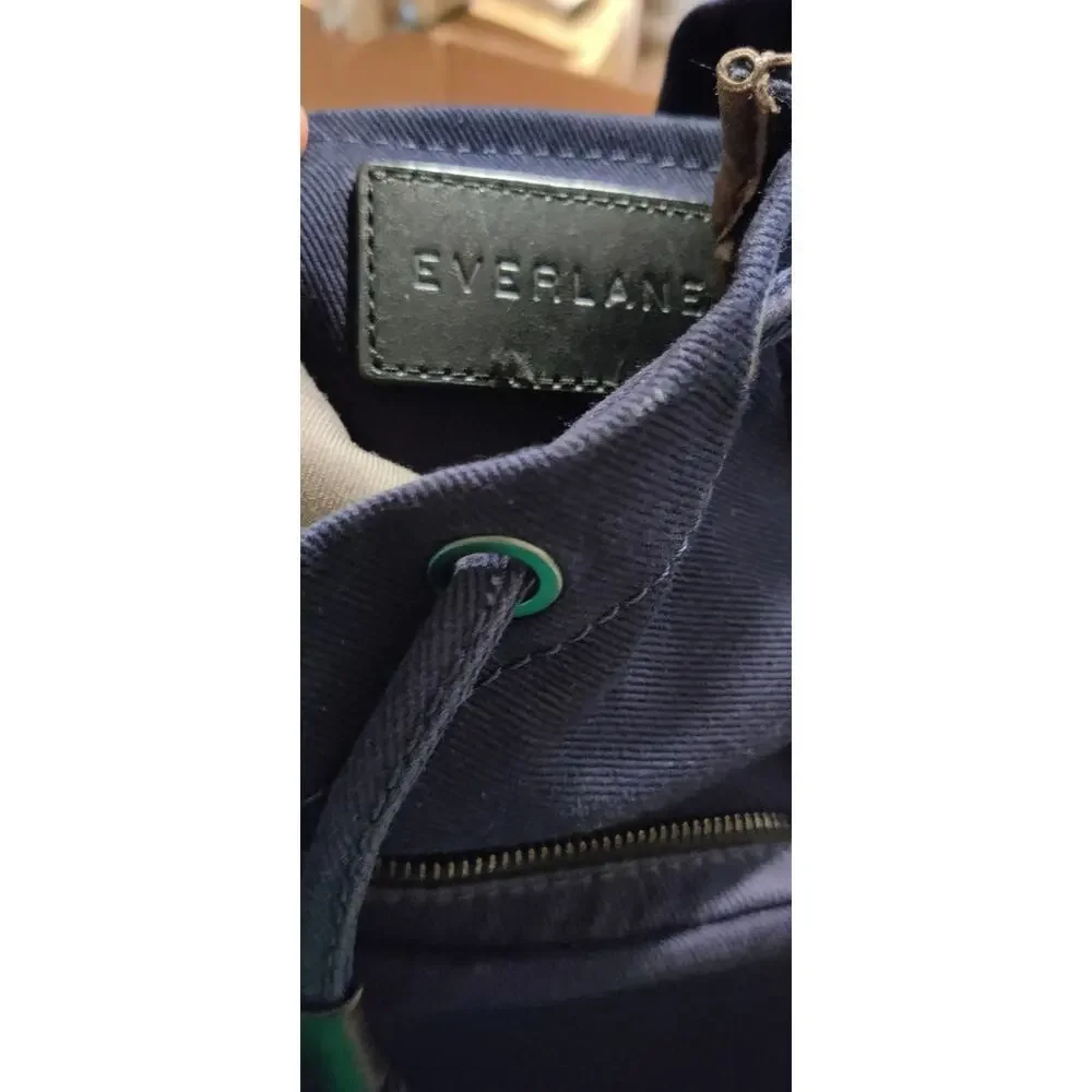 EVERLANE Modern Snap Backpack Navy Blue Canvas Denim Unisex Bag Rucksack Office